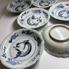 染付獣文小皿6枚 幅約12.7㎝ 東Y8-0528①タサニ - メルカリ