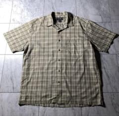 00s Eddie Bauer ボックスシルエット チェックシャツ カーキ Mのサムネイル