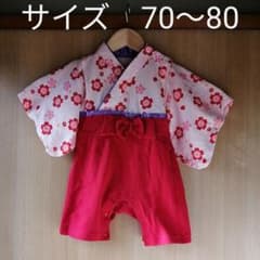 袴　ロンパース 女の子　和服　お正月　写真のサムネイル