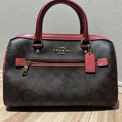 COACH ブラウン レッド ハンドバッグのサムネイル