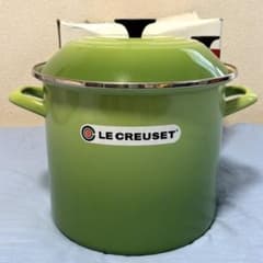 【新品】ル・クルーゼ　ストックポット9.5L 24cm パーム　両手鍋　パスタ鍋 新品】ル・クルーゼ ストックポット9.5L 24cm パーム 両手鍋 パスタ鍋