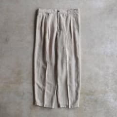 80s90s ジョルジオアルマーニ ツータックスラックス リネン W34L30