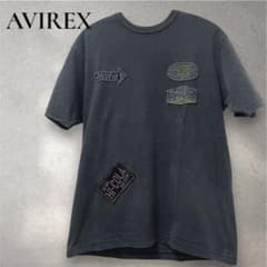 AVIREX Vintage-style patch short-sleeved T-shirt, size M, gray