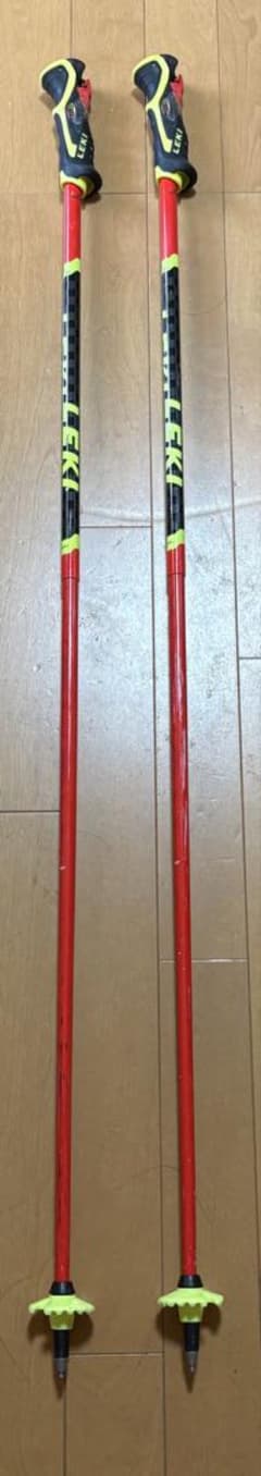 LEKI スキーポール ストック レッド/ブラックカーボン120cm - メルカリ