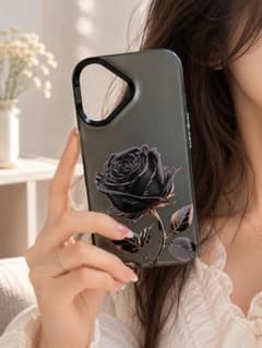 블랙 로즈 iPhone16 케이스 장미 무늬 어른 귀여운 한국풍 2