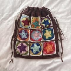 ナップサック リュック バッグ 編み物 ハンドメイド ウィッシュコア 星