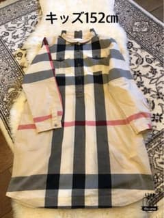 美品本物バーバリーBurberry上質コットンチェック柄ワンピース☆152 