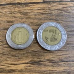 メキシコ 硬貨まとめ売り 1ペソ 2ペソのサムネイル