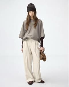 【新品】タックワイドパンツ丈標準カラーNATURALのサムネイル