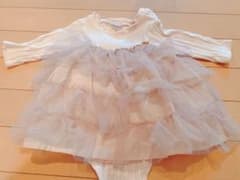 プティマイン　ピンクレース　ロンパース チュール　70サイズ　長袖のサムネイル