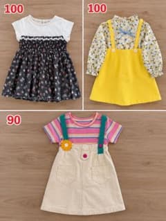 キッズ 女の子 ワンピース 3点セット 90cm 100cmのサムネイル