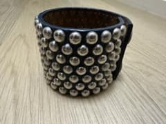スタッズ レザーブレスレット バングルのサムネイル