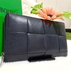 ✨極美品　RFID搭載✨ボッテガ　長財布　ラウンドファスナ　カセット　ネイビー ✨極美品 RFID搭載✨ボッテガ 長財布 ラウンドファスナ カセット