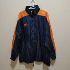 PUMA ストライプジャケット XOサイズ ネイビー/オレンジのサムネイル