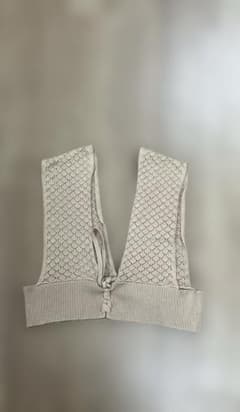 ベージュ 網目模様 ビスチェ Lサイズ