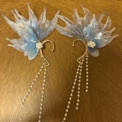 マーメイド　人魚耳飾り　アクセサリー　青のサムネイル