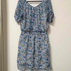 花柄 春 ワンピース ブルーのサムネイル