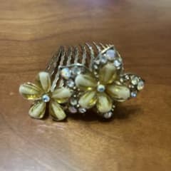 フラワーモチーフ ヘアコーム ラインストーンのサムネイル