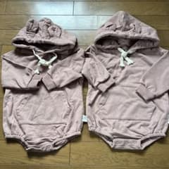 クマ耳パーカーロンパース 2枚セットのサムネイル