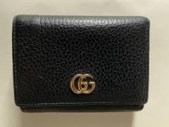 GGロゴ 黒 レザー 三つ折り財布のサムネイル
