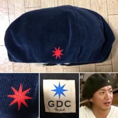 日本製 GDC 刺繍ロゴ コーデュロイ ベレー帽 ネイビー キムタク 降谷