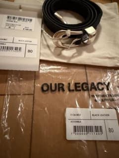 OUR LEGACY 2 CM BELT ブラック 80