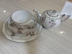 ヘレンド ヴィクトリア プラチナ ティーセット ポット付 美品 ピンク ヘレンド ヴィクトリア プラチナ ティーセット ポット付 美品 ピンク