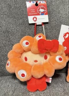 サンリオミャクミャク 推しカラーぬいぐるみ キティ レッドオレンジ