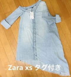 新品タグ付Zaraデニムチュニック XS アシンメトリックヘムのサムネイル