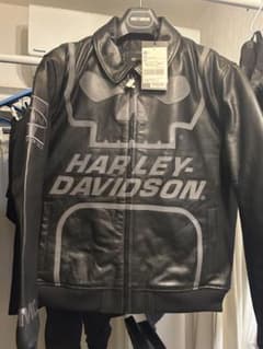 Harley-Davidson ブラックレザーライダースジャケット - メルカリ