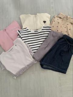 キッズ服セット（花柄・ストライプ・フード付き）120〜130㎝のサムネイル