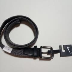 【新品】Nike メンズ ベルト 濃いグレーの編み込みデザイン　伸縮性のサムネイル