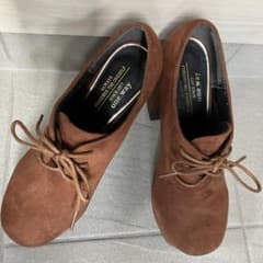 one way厚底ショートブーツ太ハイヒール茶色Lサイズのサムネイル