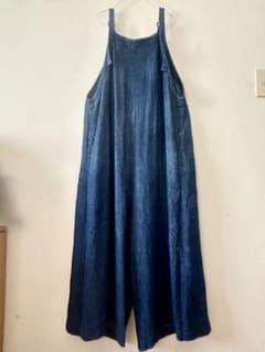 最終値下げ＊Sarahwear インディゴ 麻 100% サロペット 日本製のサムネイル
