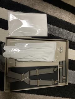グレー サスペンダー 手袋 クリップ付きのサムネイル