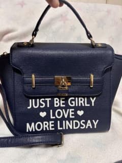 LINDSAY デザイン ショルダーバッグ ネイビー 2wayのサムネイル