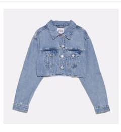ザラ☆ZARA☆クロップド丈☆デニム☆ジャケット☆切りっぱなしのサムネイル