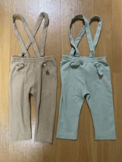 サスペンダー付スパッツ 7分丈 90サイズ 2枚セット　西松屋のサムネイル