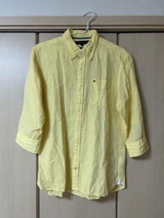 【美品】リネンシャツ 七分袖 M イエロー TOMMY HILFIGERのサムネイル