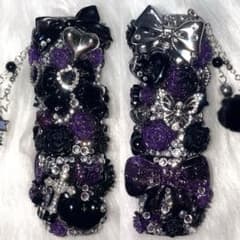 ★ iQOSケース デコ black×purple チャーム付き (116)のサムネイル