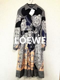 LOEWE ロエベ シルク100%ドレス 長袖シャツワンピース サイズ36 S 