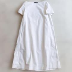 美品ザロウ THE ROW コットンボートネックロングワンピース 白 USA製