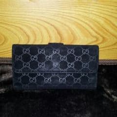 GUCCI スウェード財布 黒のサムネイル