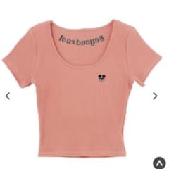 美品♡GYDA ミッキーマウス 刺繍 リブTシャツ ピンクのサムネイル