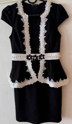 Dazzy Queen ブラック ホワイトレースミニドレス キャバドレスのサムネイル