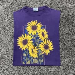 激レア 90s USA製 ヴィンテージ アートT OLDT サンフラワー 古着T