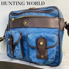 近年モデル】ハンティングワールド ショルダーバッグ ナイロン×レザー 