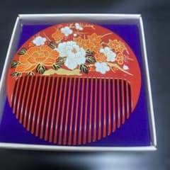 飾り櫛 美術工芸漆器 牡丹柄のサムネイル