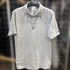 Champion グレー ストライプ ポロシャツ M 7-204 - メルカリ