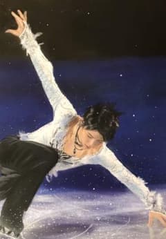 ぺー太様専用　羽生結弦　色鉛筆画　イラスト　A4 パステルのサムネイル